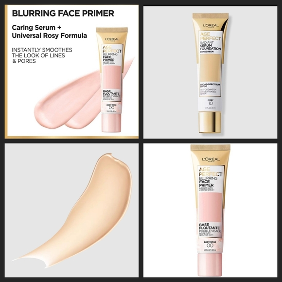 🆕️2X LOREAL Age Perfect RADIANT SERUM Foundation & Blurring PRIMER DUO